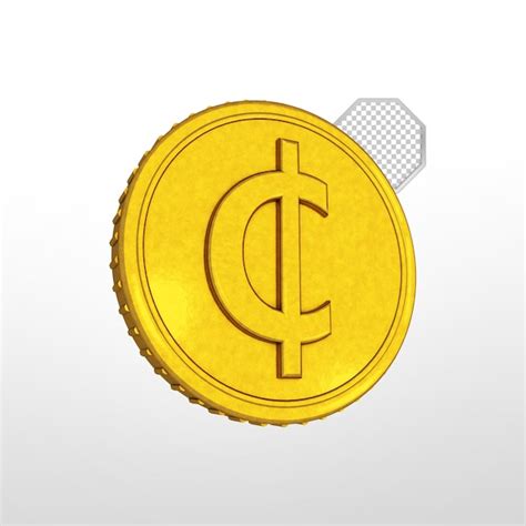 Premium Psd Gold Cedi Coin Isolated 3d Render Psd File