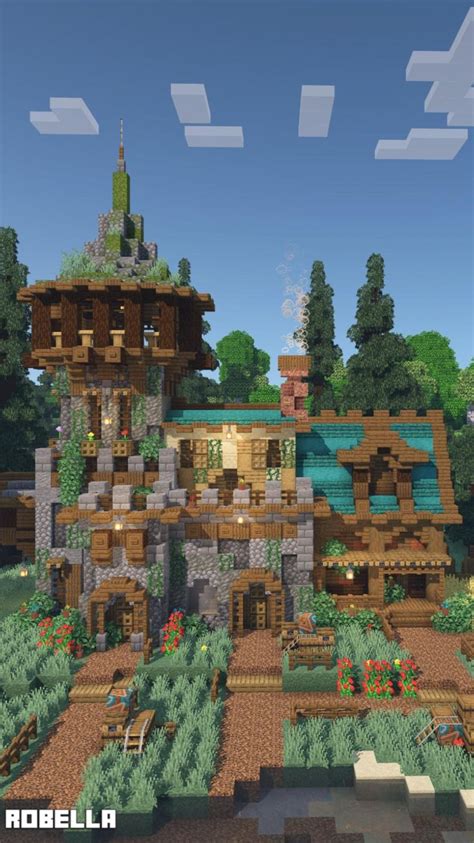 Minecraft Medieval Tower House | Minecraft creations, Minecraft ...