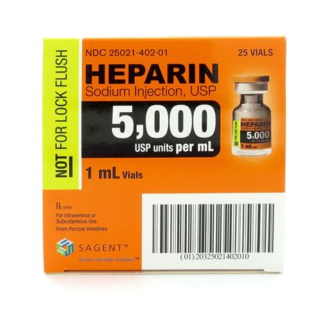 Heparin Sodium Injection 25 Tray McGuff