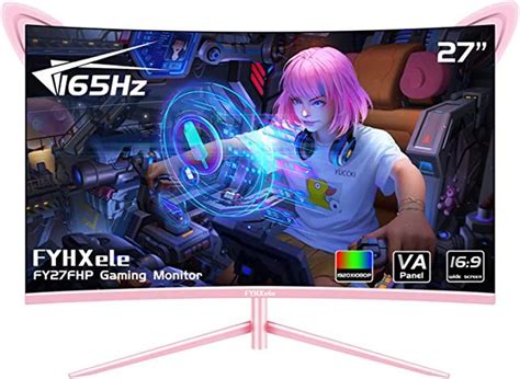 FYHXele 27 inch Gaming Monitor, 1800R Curved Gaming Monitor, FHD ...