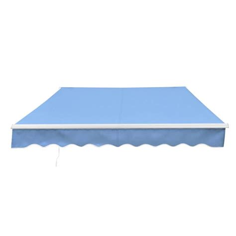 Aleko 16 X 10 Ft Sky Blue Retractable Motorized Patio Awning