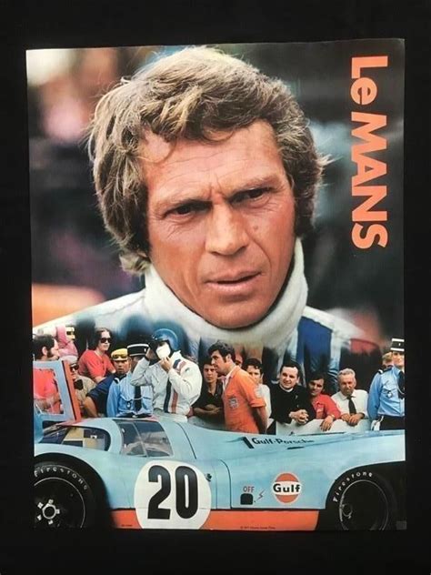 Gulf Oil Steve Mcqueen Lemans Poster Sign Steve Mcqueen Le Mans