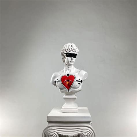 David Eye Of Heart Pop Art Sculpture Modern Home Decor Large Sculp