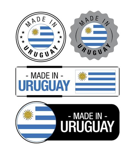 Premium Vector Set Of Made In Uruguay Labels Logo Uruguay Flag