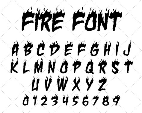 Fire Font Silhouette Flame Font Cricut Fire Font Burning Etsy Uk