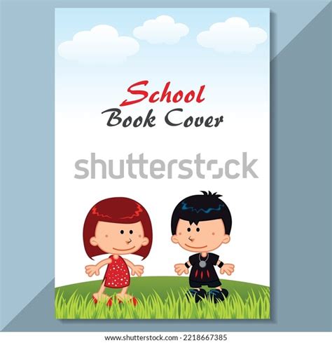 School Book Cover Design Cartoon Background Stock Vector (Royalty Free ...