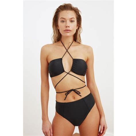 Trendyol Black Tie Detailed Bikini Top EPonuda