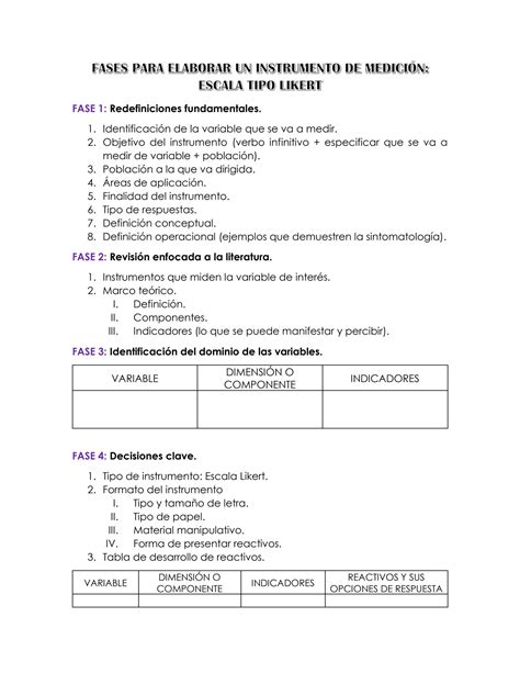 SOLUTION Fases Para Elaborar Un Instrumento De Medicion Psicologia