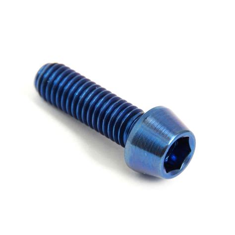 M6 Titanium Taper Head Bolt Screw 20mm Blue 20 X 10 Grade 5 Ti 6al 4v