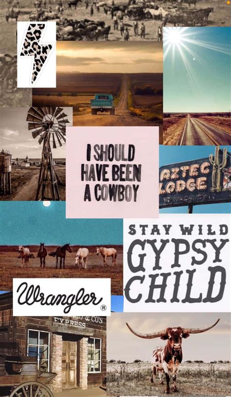 Download Cowboy Inspired Collage Wallpaper