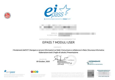 Da Eirsaf Full A Eipass 7 Moduli Con Esame Di Validazione Accredia