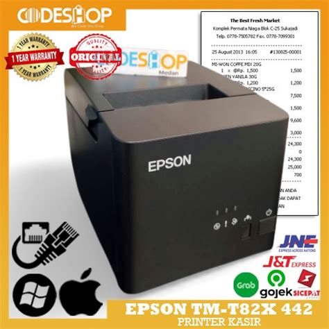 Jual MESIN CETAK STRUK KASIR SWALAYAN CAFE RESTO EPSON TM T82X 441 USB