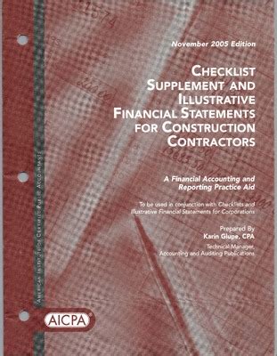 Checklist Supplement And Illustrative Financial Statements For Constru