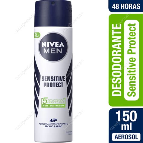 Desodorante Aerosol Hombre Nivea Men Sensitive Protect 150 Ml Clean Queen