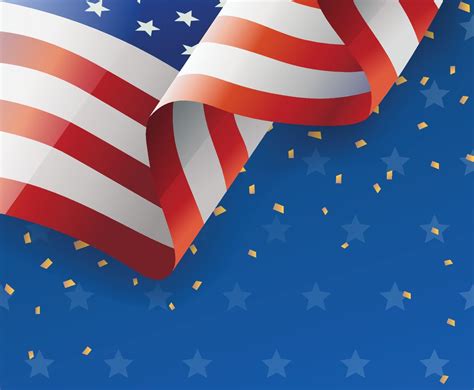 Fourth Of July Background With Waving American Flag Vector Art ...