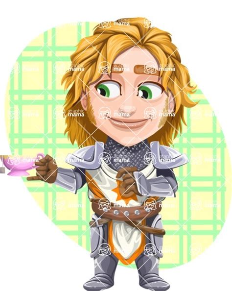 Blonde Prince With Armor Cartoon Vector Character Shape GraphicMama