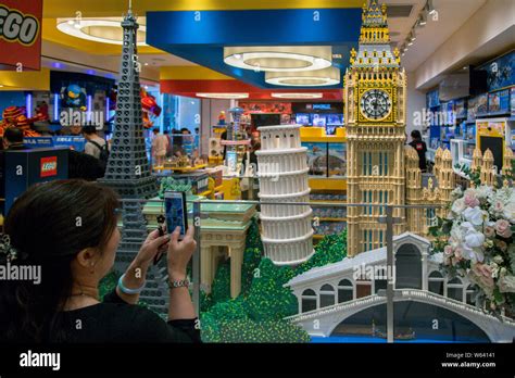 Customers visit the second Lego Flagship Store at Shanghai ShiMao ...