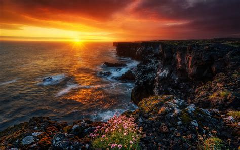 Fondos De Pantalla 1920x1200 Islandia Amaneceres Y Atardeceres Costa