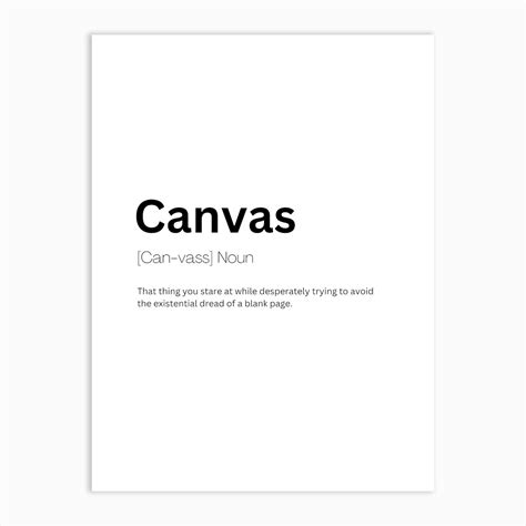 Canvas Definition Meaning Art Print by Kaigozen - Fy 
