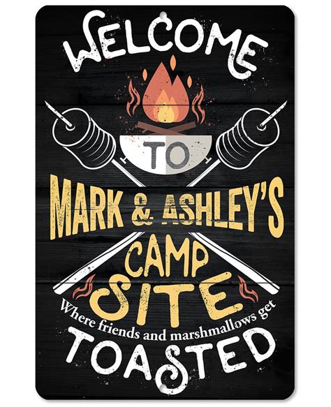 Personalized Welcome To Our Campsite Metal Sign Etsy