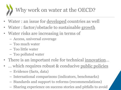 Overview Of Oecd Work On Water Governance Ppt