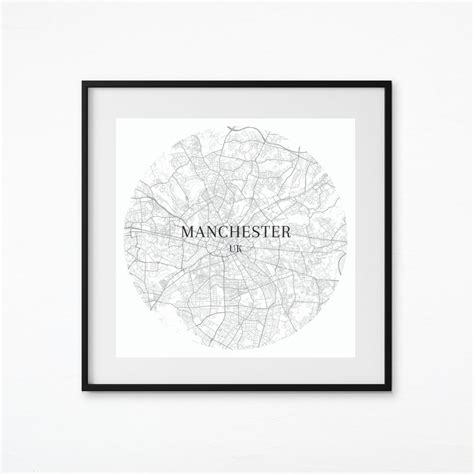 Manchester Map Manchester Map Prints Manchester City Print - Etsy