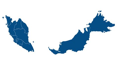 Malaysia map with administrative. Map of Malaysia in blue color ...