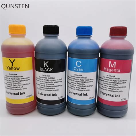 500ML Universal BK C M Y Refill Dye Based Ink Large Capacity Use For