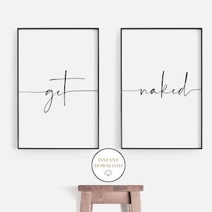 Get Naked Bathroom Sign Modern Bathroom Prints Set Printable Bathroom