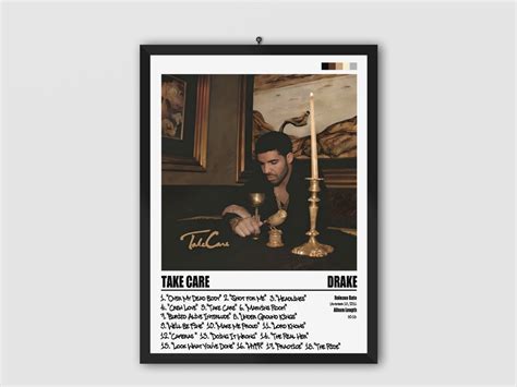 Drake Take Care Poster Rapper Album Art Drake Room Decor Etsy