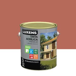 Tinta Acrílica Fosca Premium Interior e Exterior Terracota 3 6 L Luxens