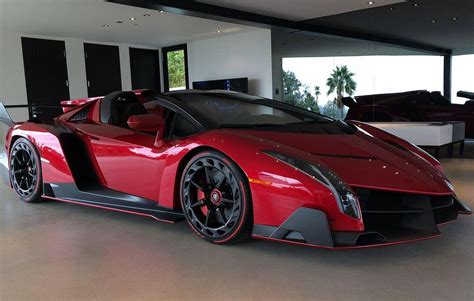 2014 Lamborghini Roadster Supercar Veneno Rosso Red Italan