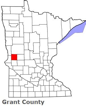 Grant County on the map of Minnesota 2024. Cities, roads, borders and ...