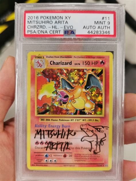 2016 Pokémon XY Charizard Holo 11 108 Signed MITSUHIRO ARITA PSA 9