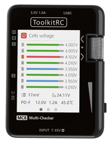 ToolkitRC MC8 Cell Checker and Multi Tool with USB-C Fast Charging User ...