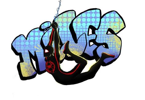 Miles Morales Swinging Sticker Across The Spiderverse Graffiti Art