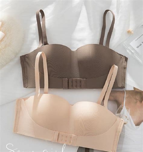 Finetoo Strapless Underwear Gathered Bra For Women Comfortable And Solid Color Lingerie Shopee