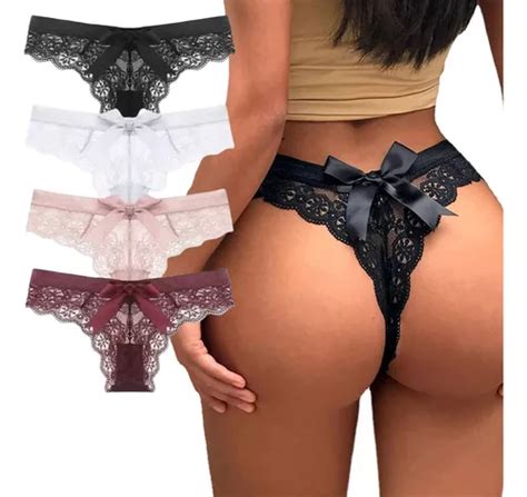Paquete Panty Tanga Sexy Encaje Bikini Lencería Meses sin interés