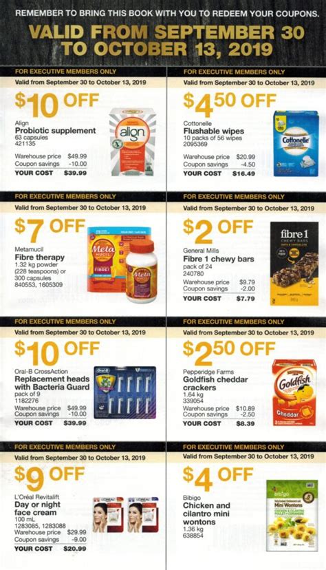 Costco Executive Coupons September 9 October 13 2019 Costco West