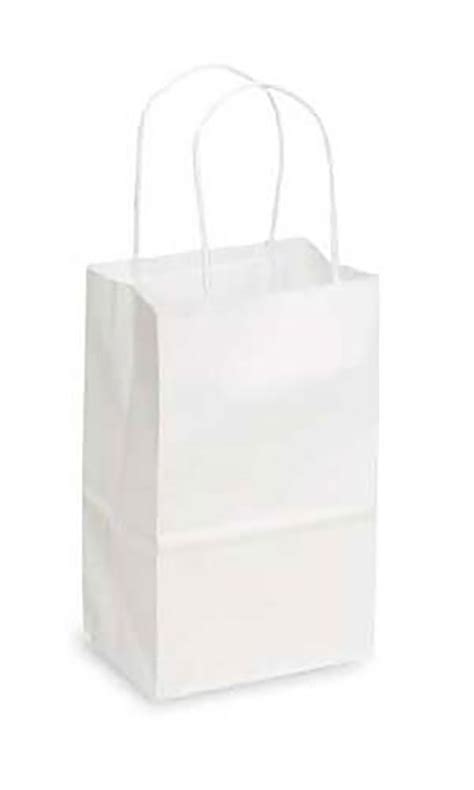 Small - Recycled White Kraft Paper Shopping Bags - Case of 100 | Store ...