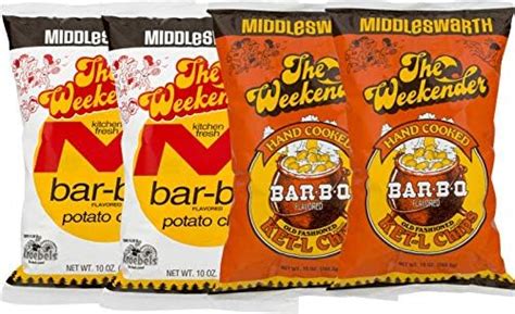 Middleswarth Weekender Kitchen Fresh Original And Bar B Q Potato Chips Variety 4 Pack