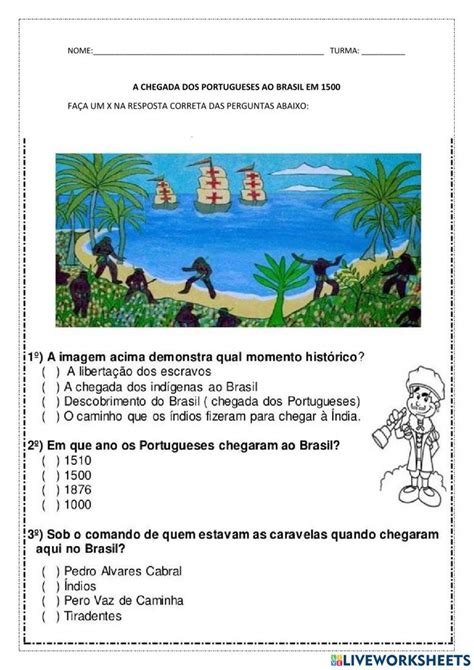 A Chegada Dos Portugueses Ao Brasil Worksheet Portugueses No Brasil