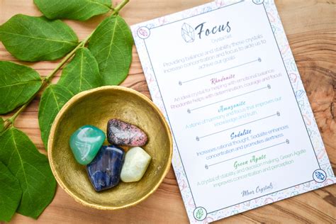 Focus Crystal Set Healing Crystals Gemstone T Spiritual Etsy