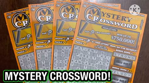 Mystery Crossword Ca Scratchers Youtube