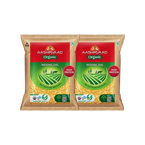 Aashirvaad Organic Moong Dal Dhuli Pack Of 2 Price Buy Online At