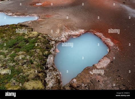 Abstract Colors And Patterns Of Mineral Deposits Surrounding Geothermal