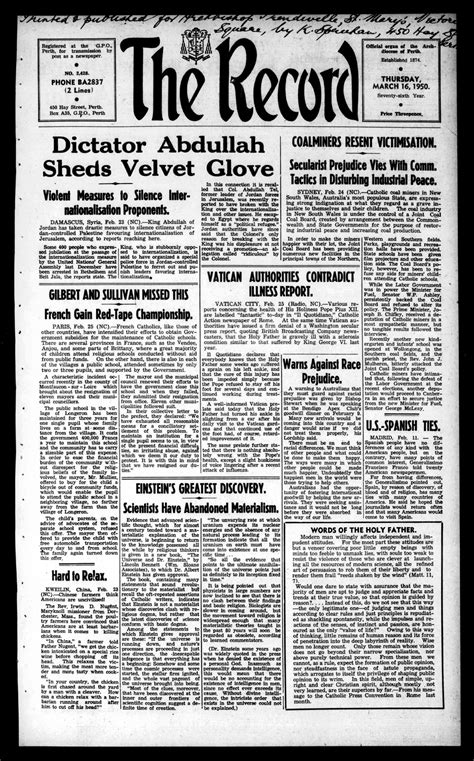 The Record Newspaper 16 March 1950 by The Record - Issuu