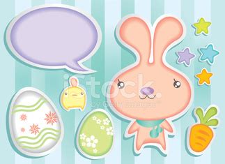 Vector De Stock De Easter Bunny Sticker Collection Royalty Free