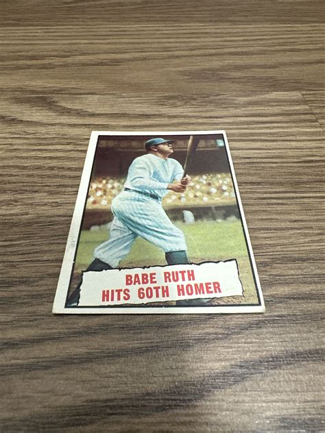 BABE RUTH 1961 Topps Babe Ruth Hits 60th Homer 401 NEW YORK YANKEES EBay