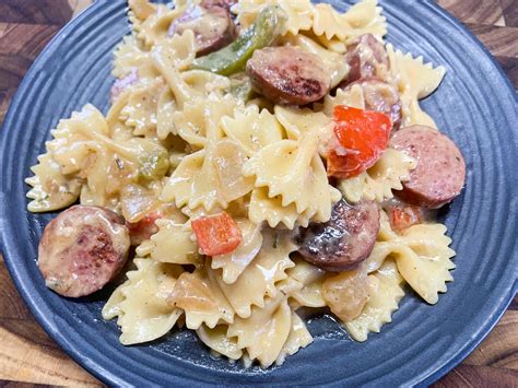 Smoked Sausage Boursin Cheese Pasta Skillet Meal Catherines Plates